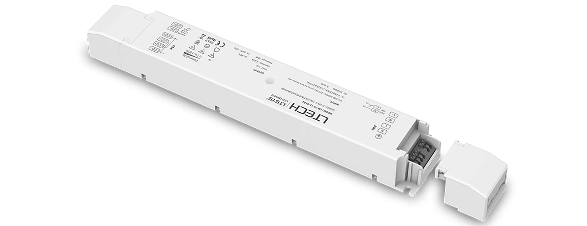 0-10V/1-10V/10V PWM/RX/Push DIM, 0-100% Dim, CV 75W, 12Vdc 6.25A, 200-240Vac, IP20, 5yrs Warranty. LM-75-12-G1A2  LTECH Constant Voltage
